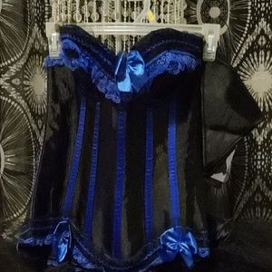 Bonitaz Black & Blue Bustier Set